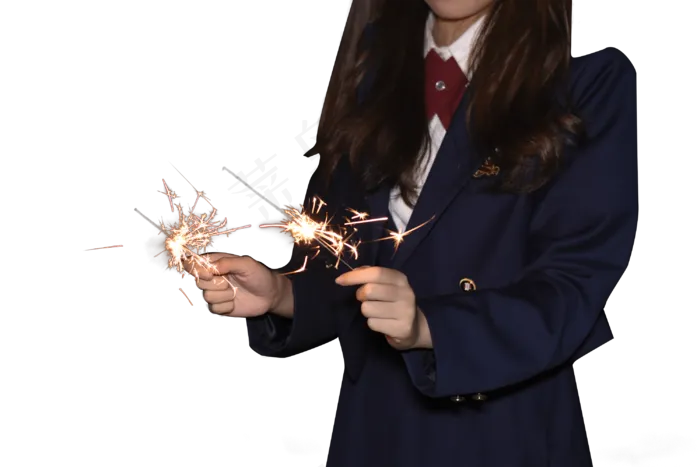 夜晚手持烟花棒