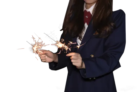 夜晚手持烟花棒