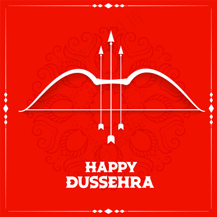 红色快乐杜塞赫拉节祝福卡背景