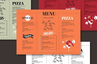 特色比萨饼和意大利面菜单模板