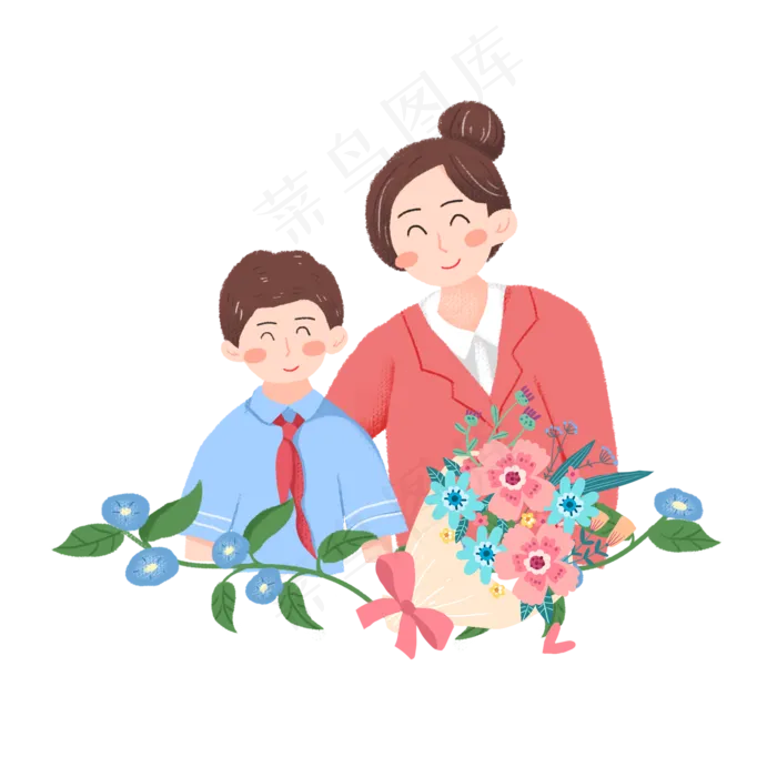 教师节学生老师合影素材(2000X2000(DPI:300))psd模版下载