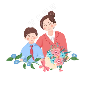 教师节学生老师合影素材
