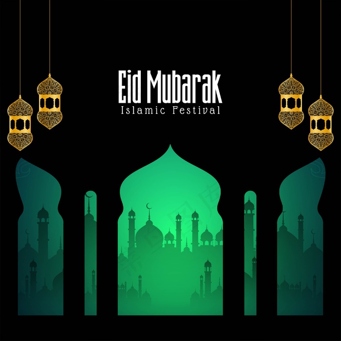 美好的开斋节穆巴拉克伊斯兰节日背景