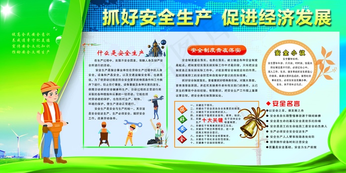 安全生产教育展板psd模版下载