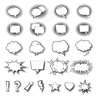 手绘的思想和演讲泡泡和气球