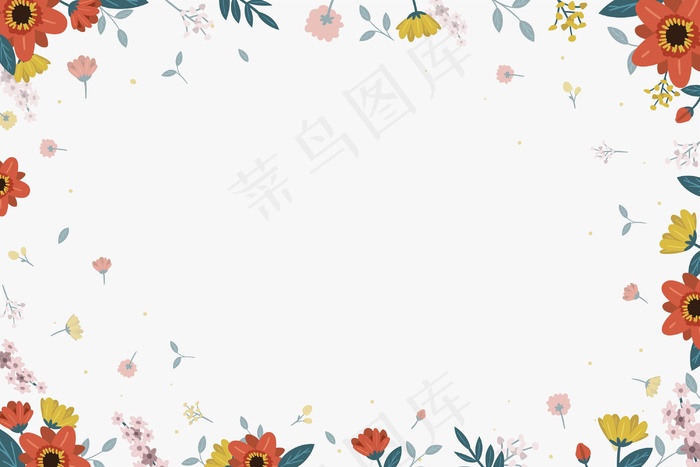 带叶子的花背景eps,ai矢量模版下载