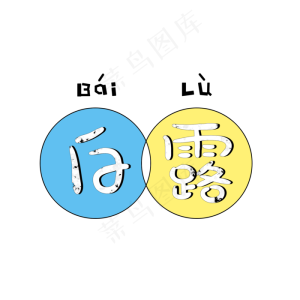 白露手绘卡通风创意艺术字