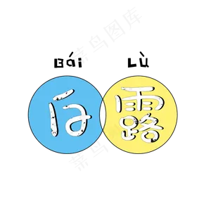 白露手绘卡通风创意艺术字