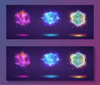 一套魔法水晶。亮虹成品宝石