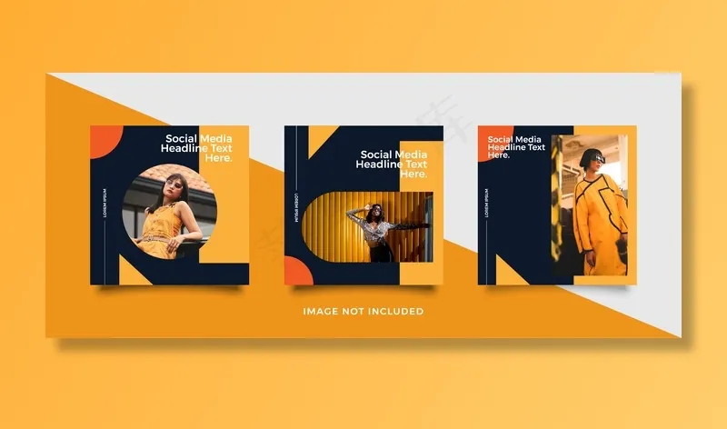 极简社交媒体帖子模板集eps,ai矢量模版下载