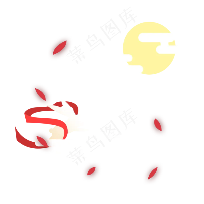 中秋简约玉兔奔月装饰(2000X2000(DPI:300))psd模版下载