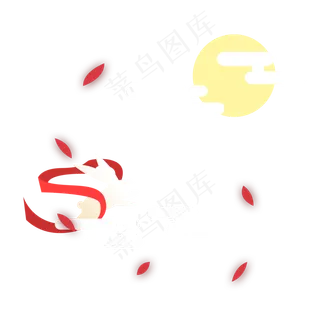 中秋简约玉兔奔月装饰