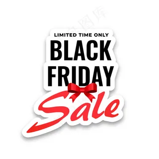 黑色星期五白色背景销售贴纸