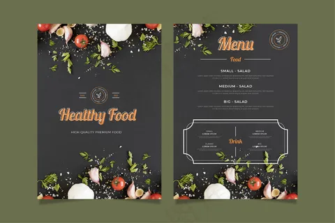 复古健康食品菜单模板