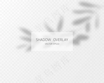 阴影叠加效果。在透明背景上隔离的自然阴影。