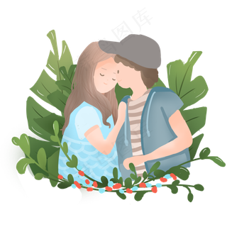 七夕情人节情侣可商用元素