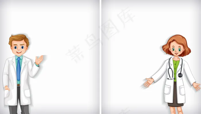 男女医生背景模板设计eps,ai矢量模版下载