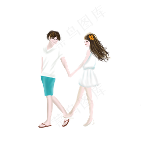 卡通可爱的小情侣