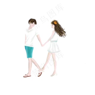 卡通可爱的小情侣