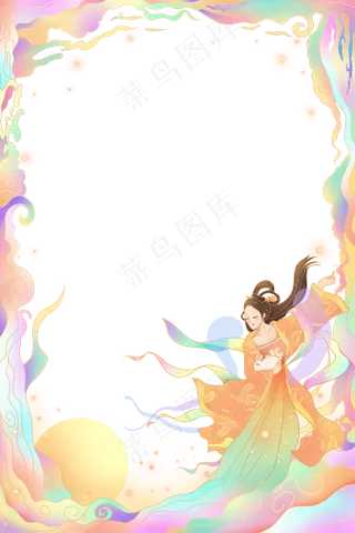 中秋国潮嫦娥边框