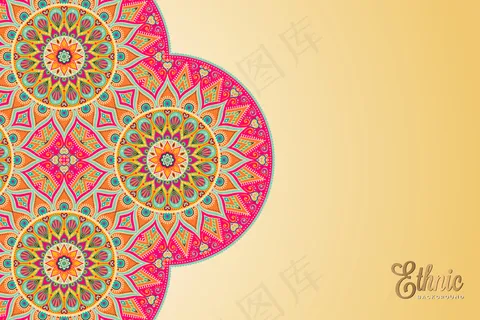 金色矢量豪华装饰曼荼罗设计背景 金色矢量豪华装饰曼荼罗设计背景