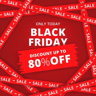 现代黑色星期五销售横幅banner与红十字会线的主题