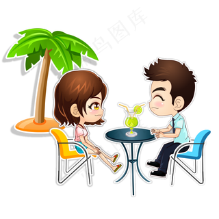 情人节七夕夏天男孩女孩情人约会