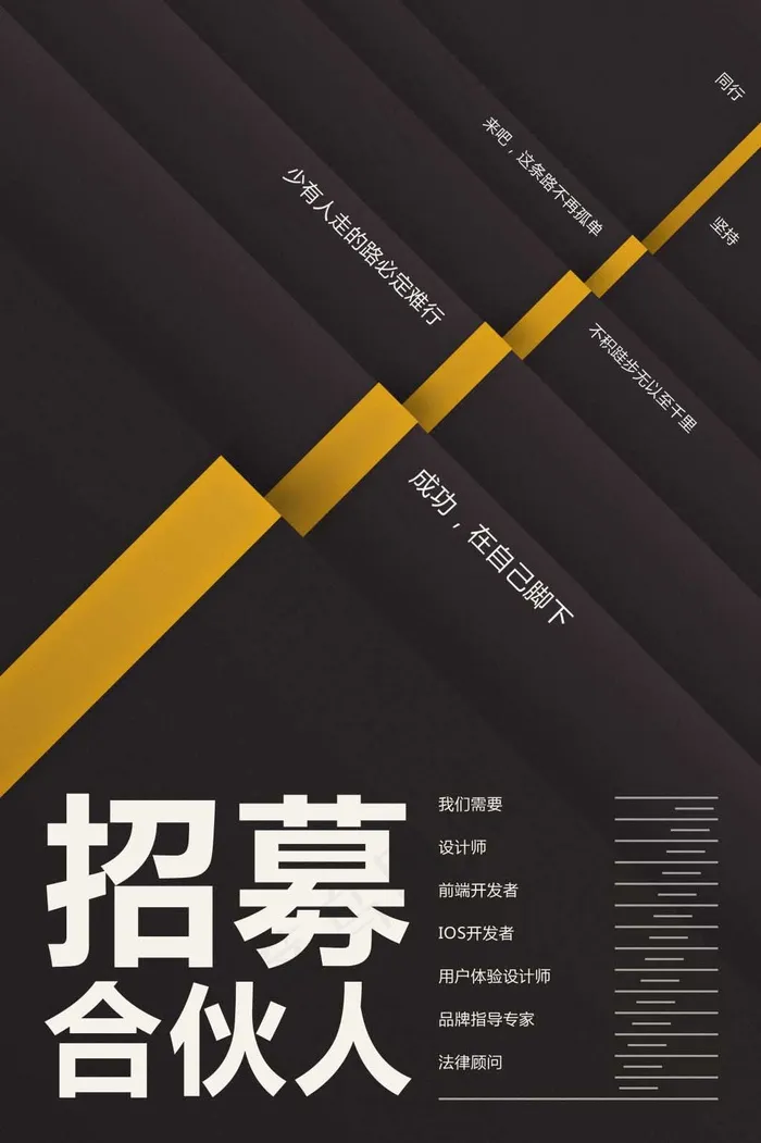 招募合伙人海报psd模版下载