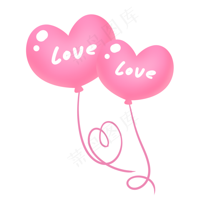 粉红色温馨七夕情人节爱心气球