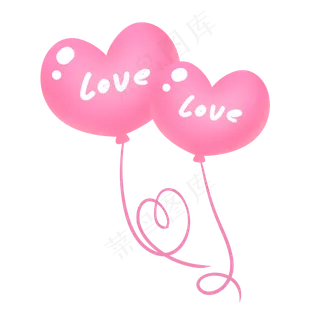 粉红色温馨七夕情人节爱心气球
