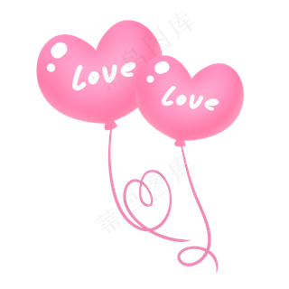 粉红色温馨七夕情人节爱心气球