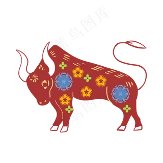 牛年大吉撞色剪纸