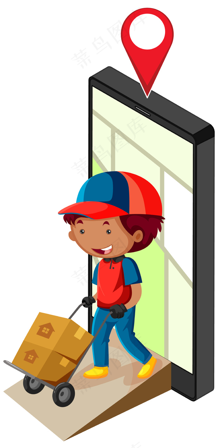 男子递送包裹图标