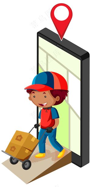 男子递送包裹图标