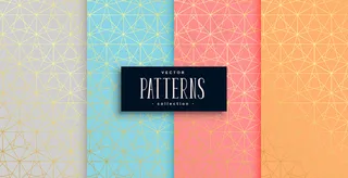 几何粉彩金色图案四件套