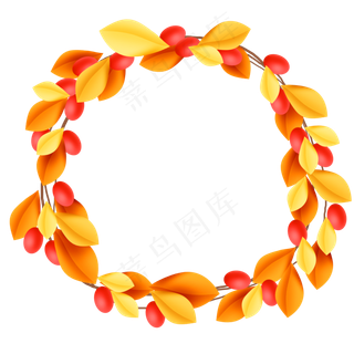 秋天圣女果水果边框