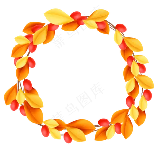 秋天圣女果水果边框