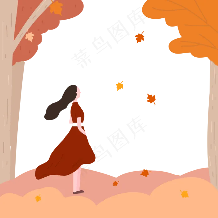 赏秋女孩(3000X3000(DPI:300))psd模版下载