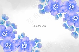 水彩春兰花背景