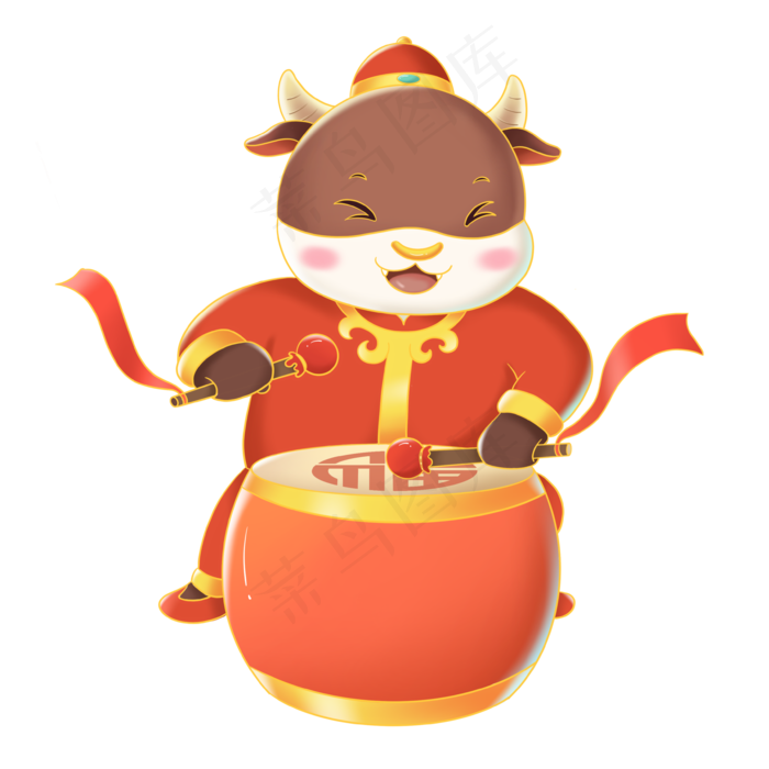 新春牛年打鼓的牛