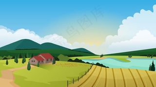 乡村风光带房子