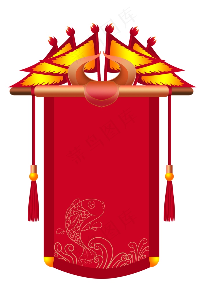 新年国潮锦旗(2000X3000(DPI:300))psd模版下载
