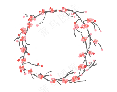 2019新春梅花边框png免抠