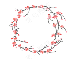 2019新春梅花边框png免抠