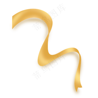 金黄色别致彩带丝带飘带