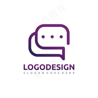 带有聊天泡泡的紫色徽标