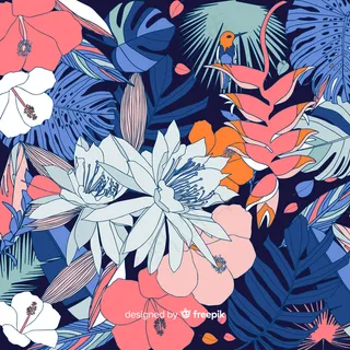 2d风格热带花卉背景
