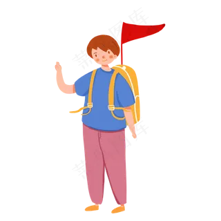 旅游人物卡通元素