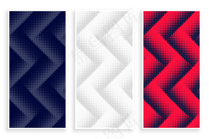 黑白相间的锯齿形半色调横幅banner