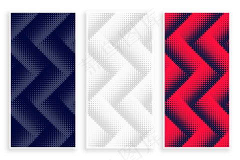 黑白相间的锯齿形半色调横幅banner